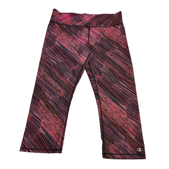 Champion Performance Women's XL Marroon Striped Vapor Athletic Leggings  2229 - Picture 2 of 9